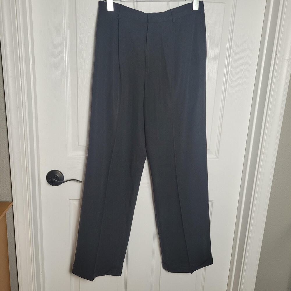 Ralph Ralph Lauren RRL Pants Womens 6 Black Dress Trousers Pleated Cuffed Hem